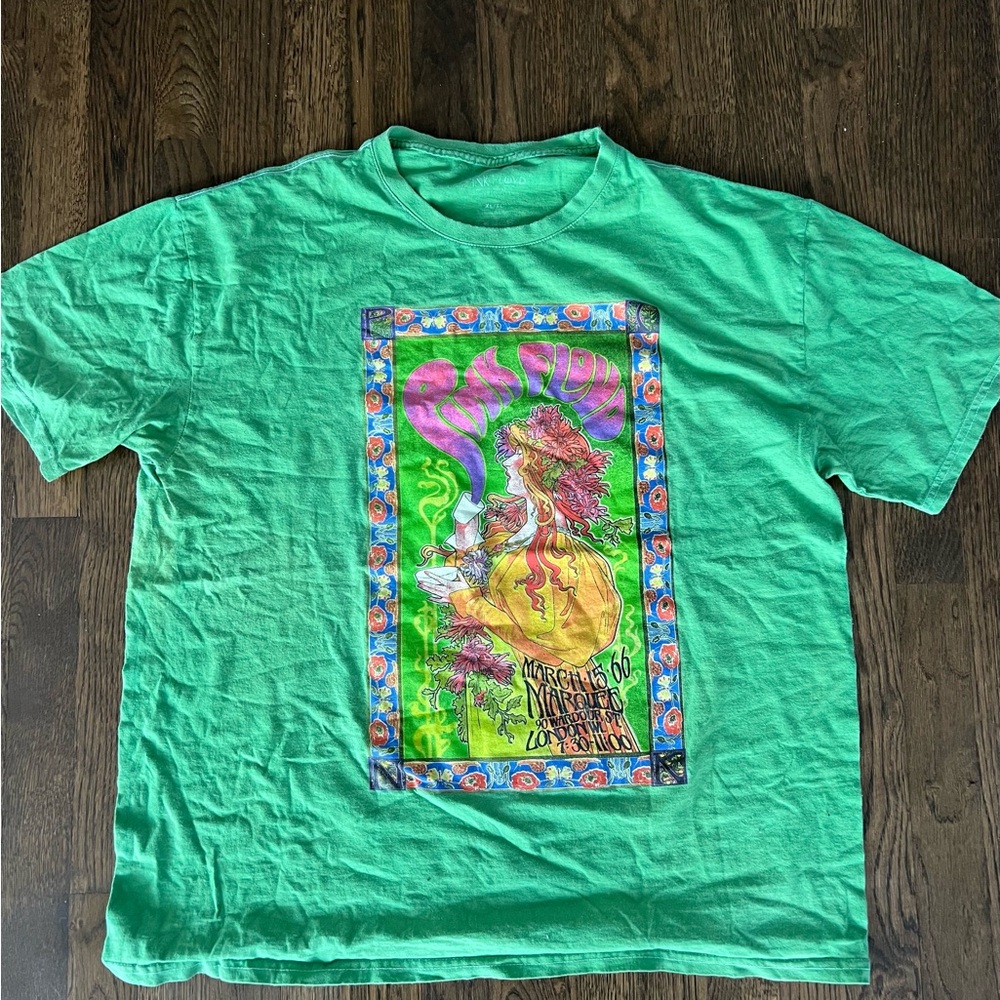 Green Pink Floyd Graphic T-Shirt